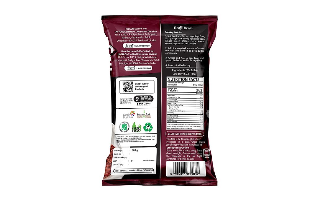 Naga Ragi Flour    Pack  500 grams